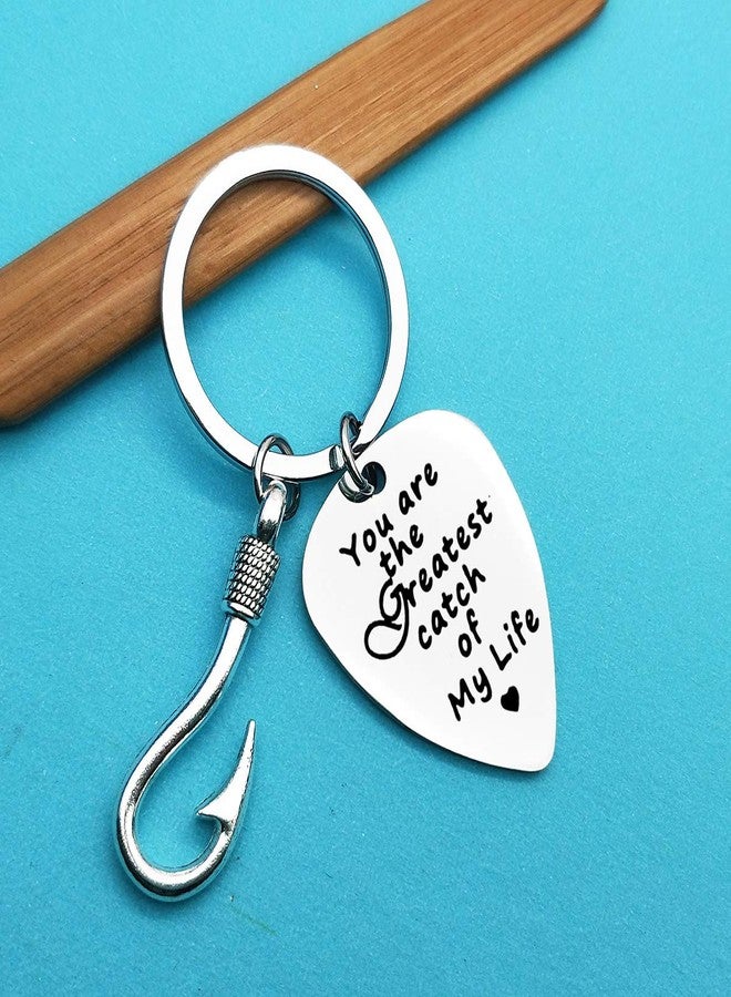 Xiahuyu Keychain Gifts for Boyfriend Fiance Husband You are the Greatest Catch of My Life Keychain Wedding Anniversary Valentines Day Gift Christmas Birthday Gift Fishing Gifts for Men - Image 4