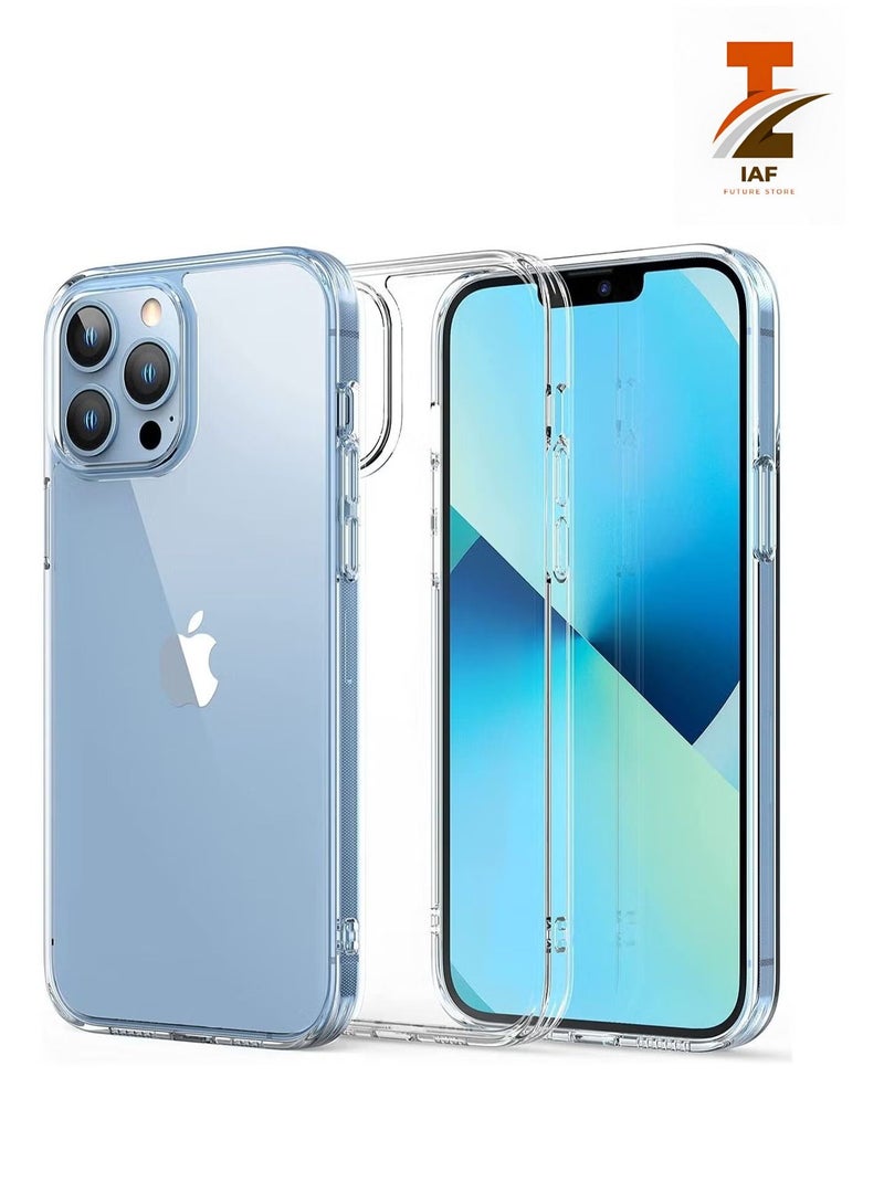 إيف آيفون 13 برو واقي شاشة من الزجاج المقوى ، حماية من السقوط بدرجة عسكرية ، واقي من الصدمات ، جراب هاتف مقاوم للخدش ، سلسلة كلاسيكية ، شفاف - Image 1