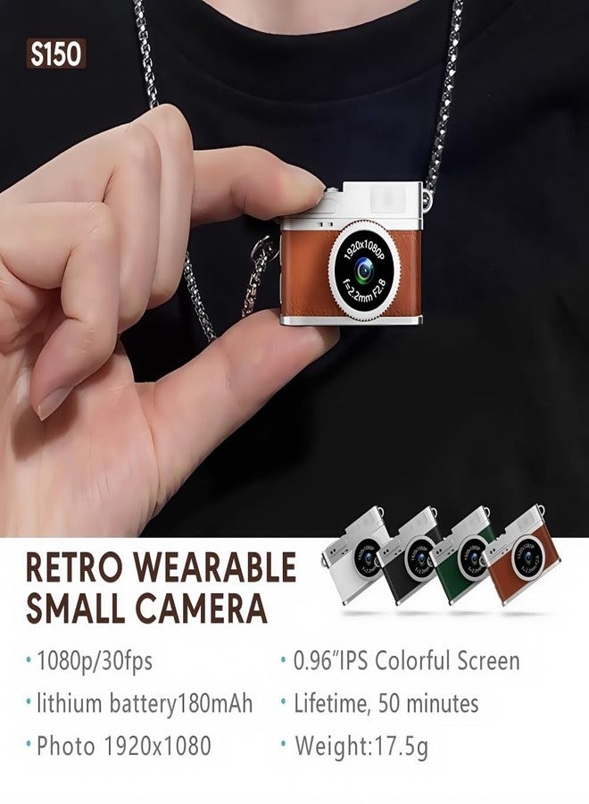 RWSEFK Retro Mini Digital Video Keychain Camera Small bodycam 1080P HD Video Go Cam 0.96" IPS Screen 4 Colors Type-C Pro17g 8GB Pocket Video Recorder for Travel Recording Gifts for Girls Stocking Stuffers - Image 5