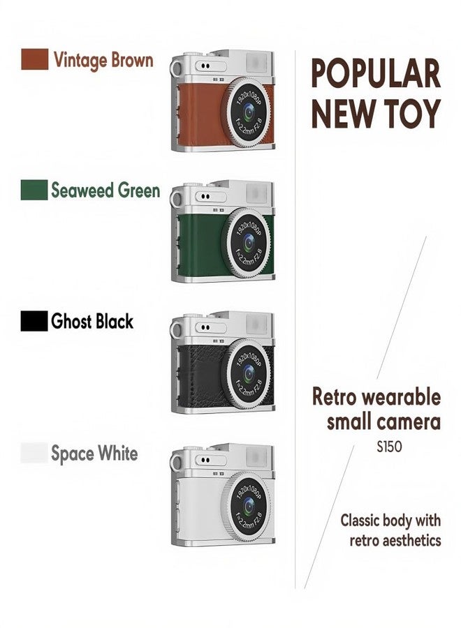 RWSEFK Retro Mini Digital Video Keychain Camera Small bodycam 1080P HD Video Go Cam 0.96" IPS Screen 4 Colors Type-C Pro17g 8GB Pocket Video Recorder for Travel Recording Gifts for Girls Stocking Stuffers - Image 3