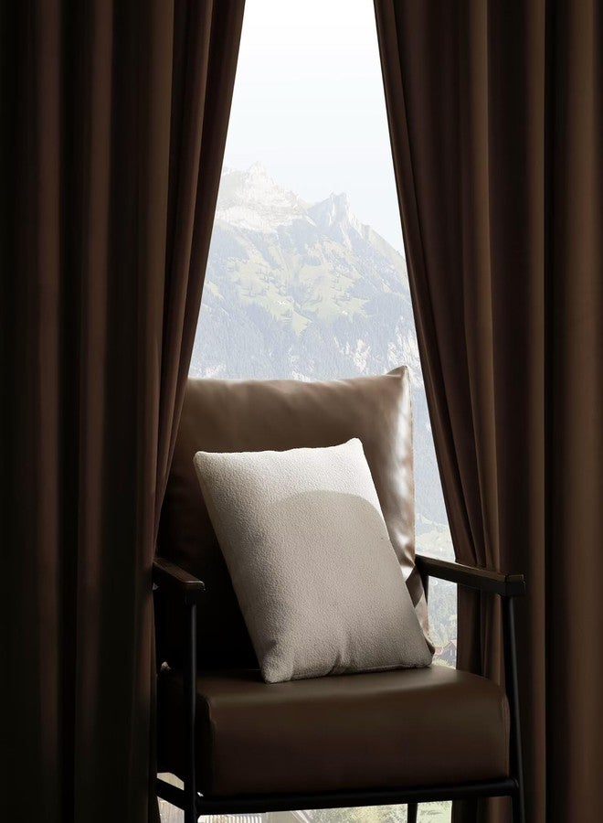 Joydeco Camel Brown Velvet Curtains 90 inch Length 2 Panels, Luxury Blackout Rod Pocket Thermal Insulated Window Curtains, Super Soft Room Darkening Drapes for Living Room Bedroom,W52 x L90 inches - Image 4