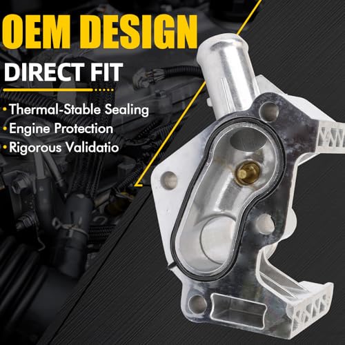 MILIPARTS Upgrade Aluminium Engine Coolant Water Outlet Compatible With 2011 2012 2013 2014 2015 2016 2017 2018 2019 Ford Fiesta 1.6L Replace BE8Z-8K556-A - Image 2