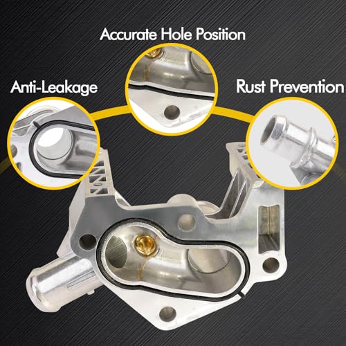 MILIPARTS Upgrade Aluminium Engine Coolant Water Outlet Compatible With 2011 2012 2013 2014 2015 2016 2017 2018 2019 Ford Fiesta 1.6L Replace BE8Z-8K556-A - Image 3