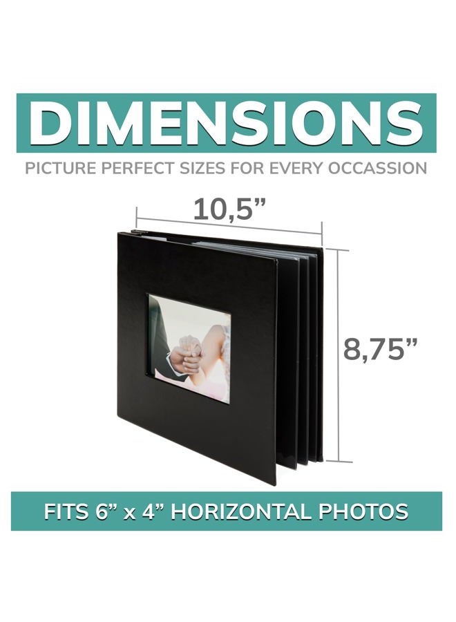 pbf PHOTO BOOTH FRAMES Scrapbook Album, Guest Book with Insert, Black Scrapbook with Plastic Sleeves & Black Pages, Scrapbook Album for 4x6 s, Memory Book, Wedding Scrapbook - Image 2