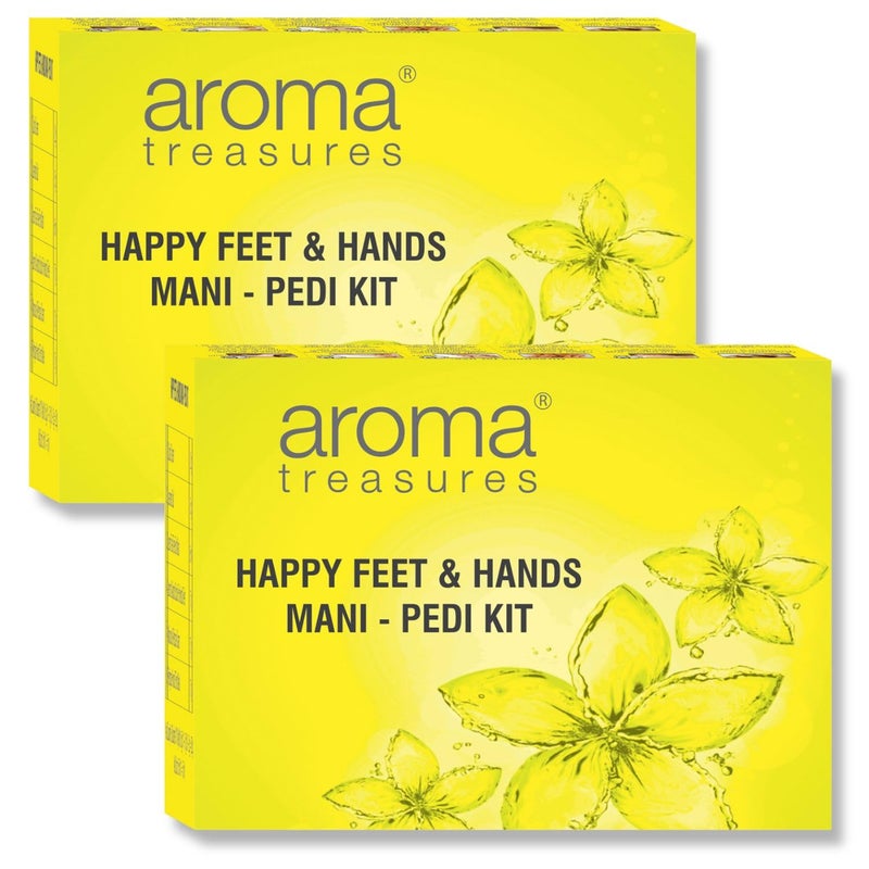 Aroma Treasures combo of Happy Feet  Hand Mani Pedi Kit Pack of 2 33gml X 2 - Image 1