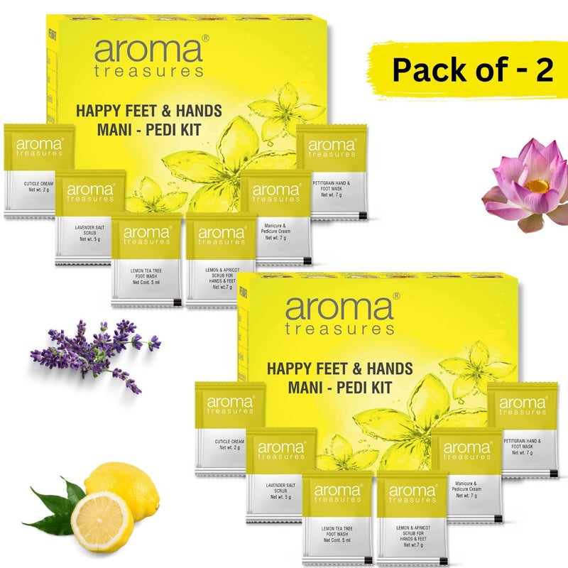 Aroma Treasures combo of Happy Feet  Hand Mani Pedi Kit Pack of 2 33gml X 2 - Image 2