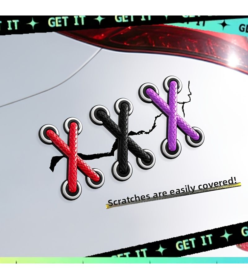 Grey 3D Simulation Patch Stickers for Car Motorcycle Shoelaces Bumper Decoration - Image 2