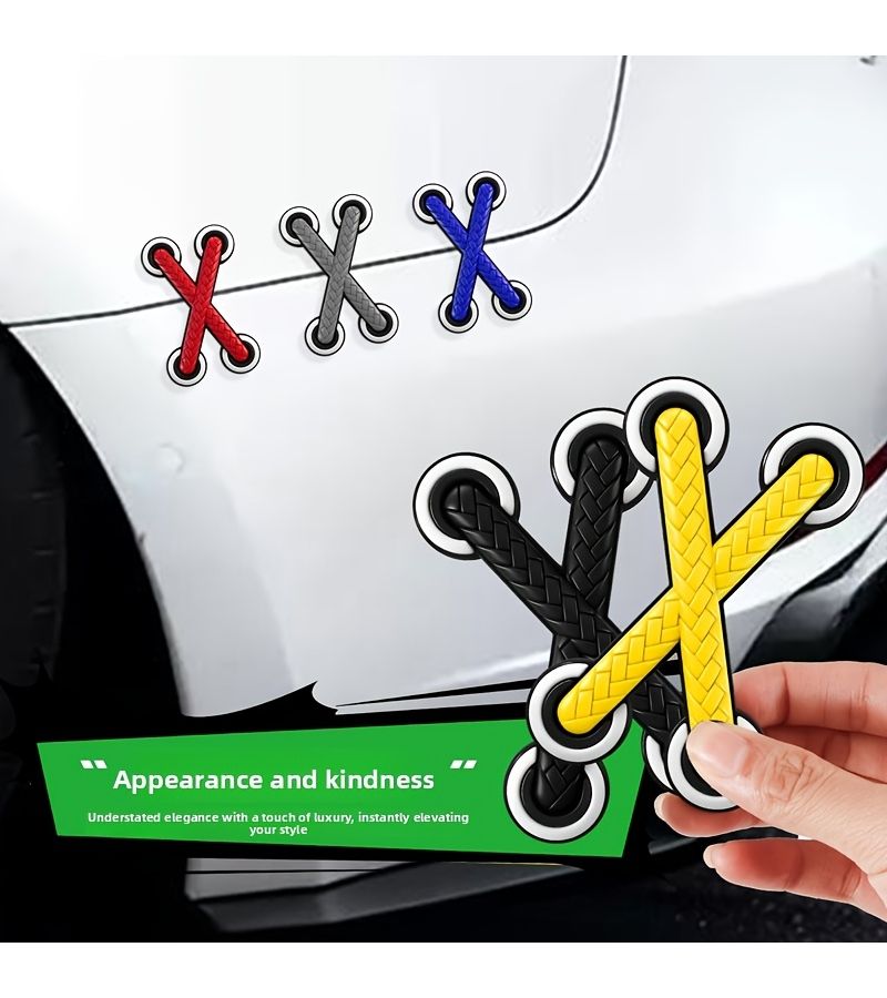 Grey 3D Simulation Patch Stickers for Car Motorcycle Shoelaces Bumper Decoration - Image 3