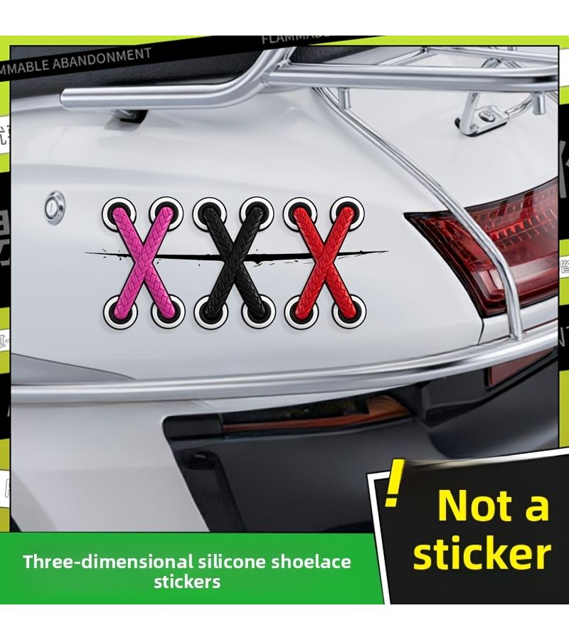 Grey 3D Simulation Patch Stickers for Car Motorcycle Shoelaces Bumper Decoration - Image 4