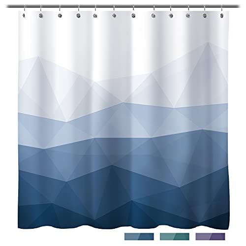 Sunlit Designer Popular Shower Curtain Ombre Blue Fabric Contemporary Shower Curtains for Bathroom Dcor
