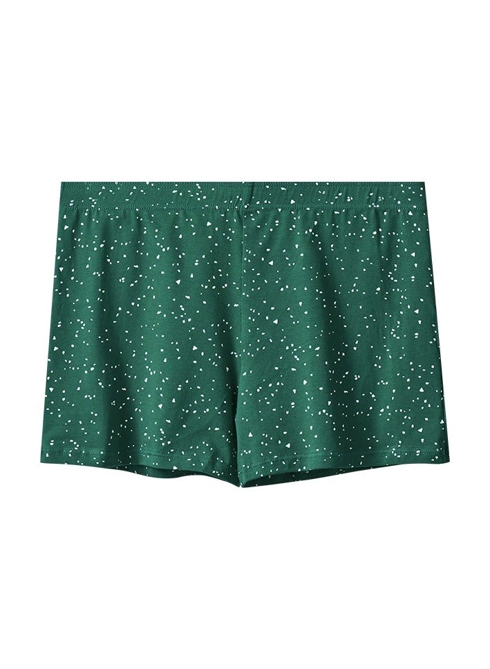 Loquat Men's Loose Cotton Underwear Comfortable Breathable Home Boxers Green 