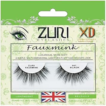 ZURI Fauxmink False Eyelashes XD8D XDimensional Natural False Lashes False Eyelashes Natural Look Thick Eyelashes With Lash Applicator Natural Eyelashes with Glue Mink Eyelashes Style 987 - Image 1