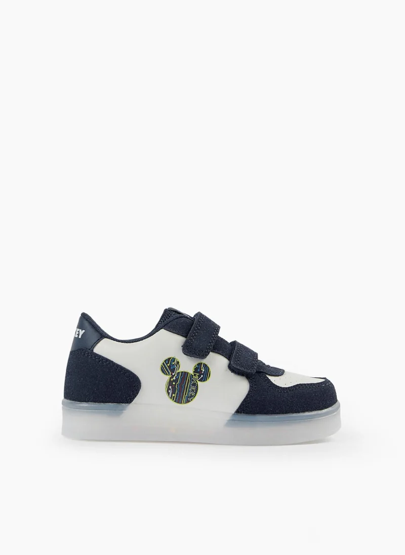 Zippy Light-up Trainers for Boys 'Mickey', Dark Blue/White