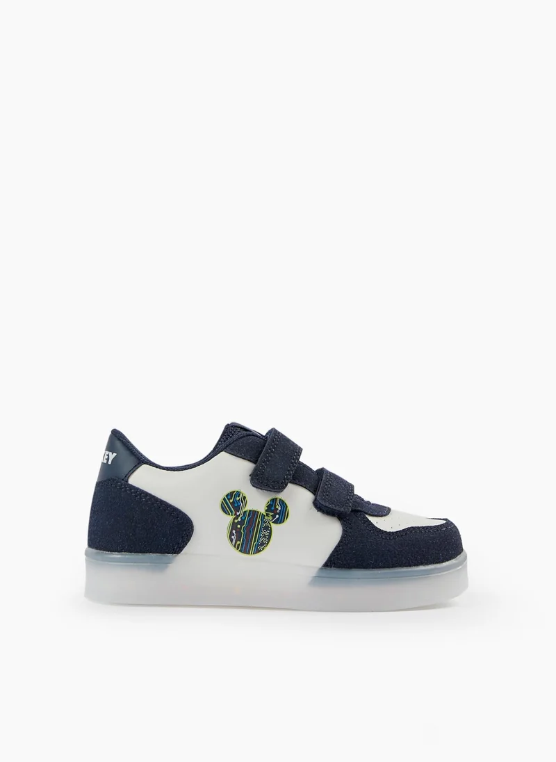 Zippy Light-up Trainers for Boys 'Mickey', Dark Blue/White
