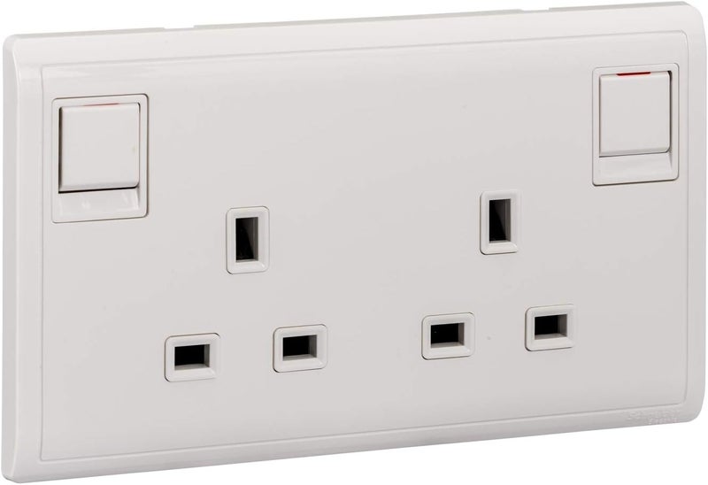 Schneider Electric Pieno 2 Gang Power Socket-Outlet - Image 1