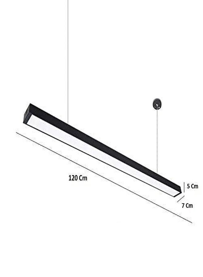 Decor chronicle 32W LED Office Ceiling Light | Height Adjustable Hanging Light | Aluminum | Indoor Commercial Profile Pendant Lamp | Office, Gym Lighting | Single Color (Linear Black) - Image 4