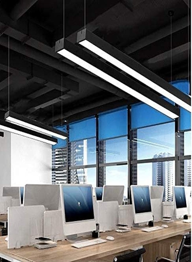 Decor chronicle 32W LED Office Ceiling Light | Height Adjustable Hanging Light | Aluminum | Indoor Commercial Profile Pendant Lamp | Office, Gym Lighting | Single Color (Linear Black) - Image 2