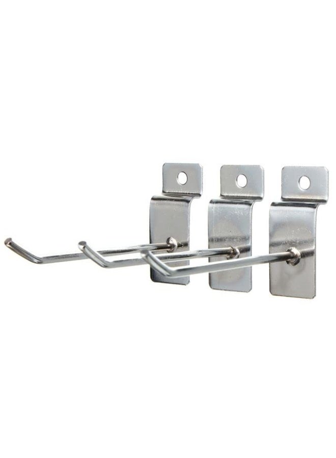 ROBUSTLINE Chrome Plated Slide Board Assorted Slat Wall Display Hooks For Panel Single Rod Heavy Duty Metal Slat Wall Hooks 8Cm - Image 1