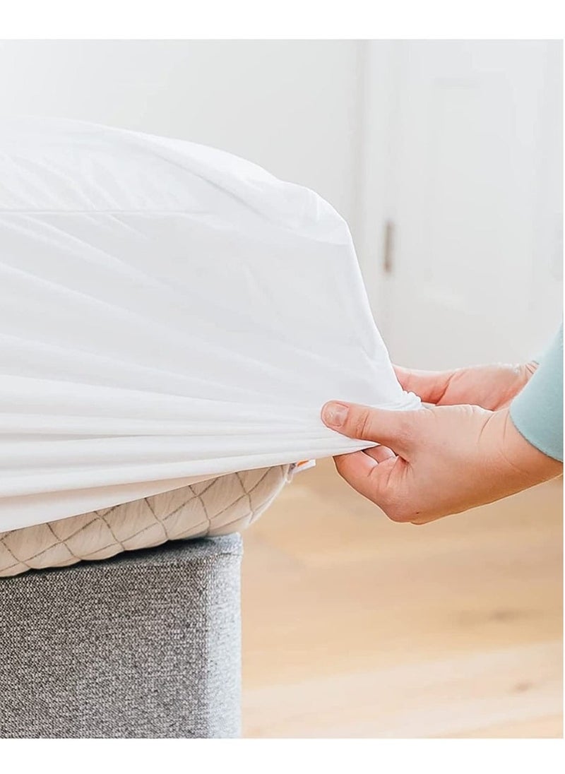 House One Waterproof And Mattress Protector Made From 100% Waterproof Cotton Made in Saudi Size 200x100 cm - white - Image 5