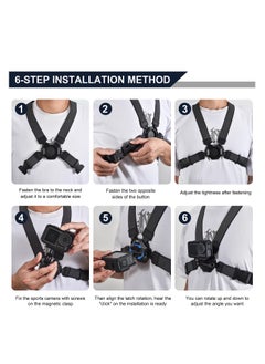 Excefore Camera Mounts and Clamps Accessories Set, Mobile Phone Chest Strap Harness, for DJI OSMO Action Camera,Compatible for Insta360 X3/X2/One R/RS for GoPro Hero Series (Chest Strap)  - Image 4
