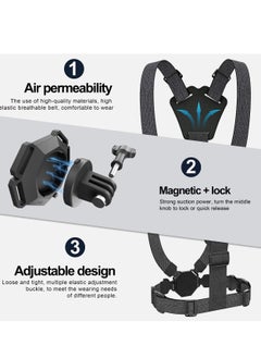 Excefore Camera Mounts and Clamps Accessories Set, Mobile Phone Chest Strap Harness, for DJI OSMO Action Camera,Compatible for Insta360 X3/X2/One R/RS for GoPro Hero Series (Chest Strap)  - Image 3