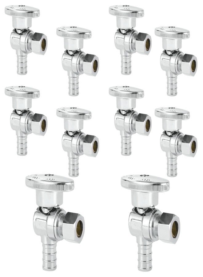 10 قطع صمام زاوية إيقاف HeSun Pex، 1/2 بوصة Pex × 3/8 بوصة OD صمام زاوية ضغط، صمام إغلاق ربع دورة للحمام، ASTM F1807 (VALVE076-10) - Image 1
