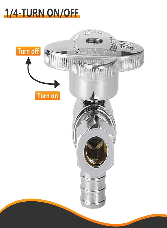 10 قطع صمام زاوية إيقاف HeSun Pex، 1/2 بوصة Pex × 3/8 بوصة OD صمام زاوية ضغط، صمام إغلاق ربع دورة للحمام، ASTM F1807 (VALVE076-10) - Image 5