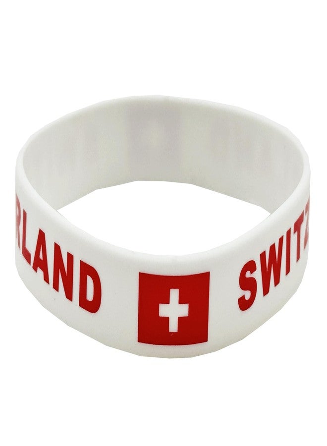 LLBFHH 4 Pcs Switzerland Swiss Country Flag Rubber Bracelets, National Flag Silicone Bracelet, Rubber Wristbands Patriotic Decorations Gift - Image 2