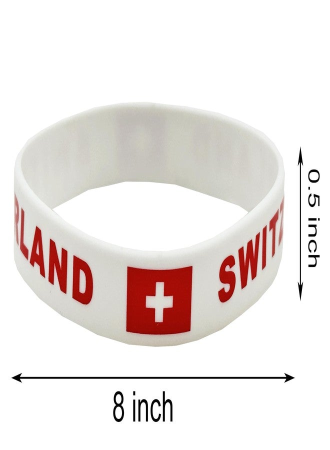 LLBFHH 4 Pcs Switzerland Swiss Country Flag Rubber Bracelets, National Flag Silicone Bracelet, Rubber Wristbands Patriotic Decorations Gift - Image 4