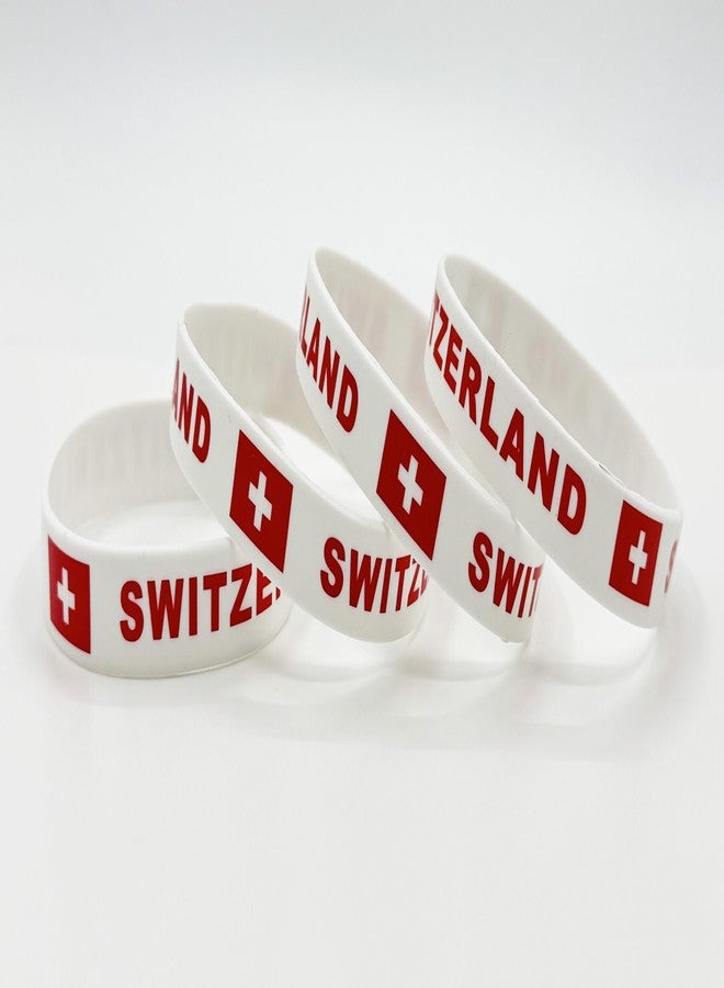 LLBFHH 4 Pcs Switzerland Swiss Country Flag Rubber Bracelets, National Flag Silicone Bracelet, Rubber Wristbands Patriotic Decorations Gift - Image 5