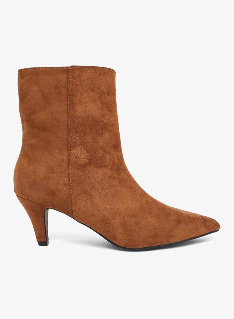 Styli Women Brown Suede Ankle Boots