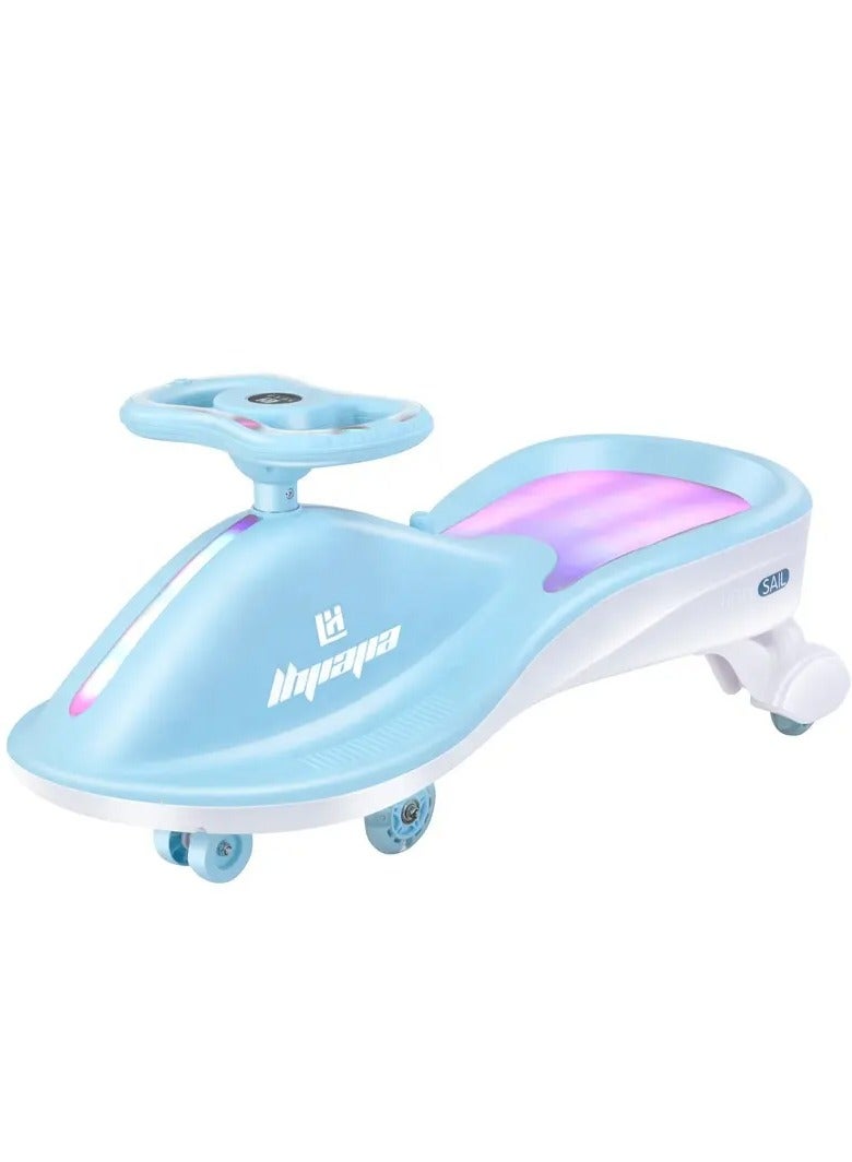 بيوينتي سيارة متأرجحة مجانية للأطفال، سيارة هزازة بإضاءة LED مع موسيقى للعب في الأماكن المغلقة والخارجية هدية للأطفال من سن 1 إلى 3 إلى 6 سنوات (أزرق فاتح) - Image 2