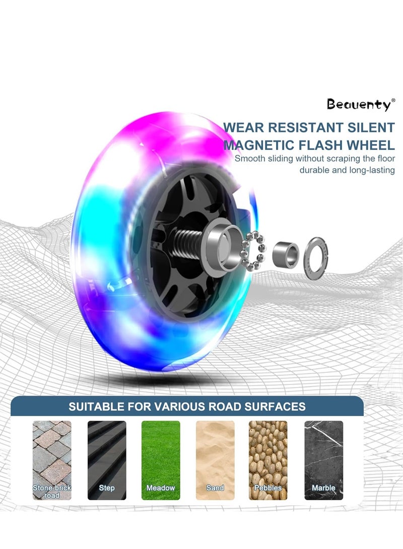 بيوينتي سيارة متأرجحة مجانية للأطفال، سيارة هزازة بإضاءة LED مع موسيقى للعب في الأماكن المغلقة والخارجية هدية للأطفال من سن 1 إلى 3 إلى 6 سنوات (أزرق فاتح) - Image 5