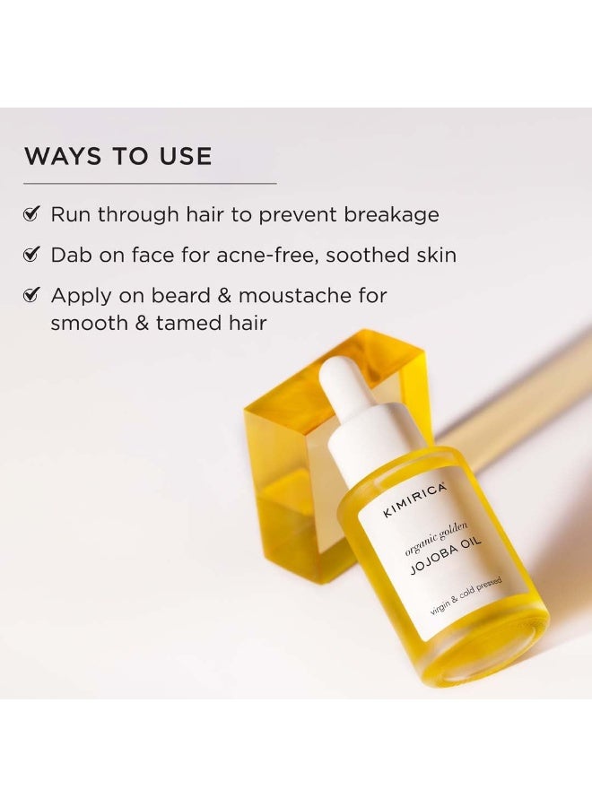 KIMIRICA 100% pure Jojoba Oil | Virgin & Cold Pressed Oil For Hair & Skin | suitable for all Skin Type | 100% Vegan, organic golden Jojoba Oils (30ml) - Image 3