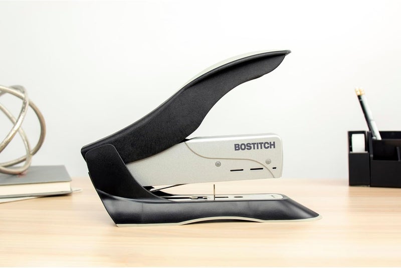 PaperPro Bostitch Office inHANCE+100 Heavy Duty Stapler - Two Fingers, No Effort, Spring Powered Stapler - 100 Sheets, Gray (1300) - Image 2