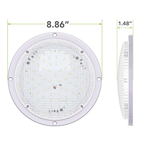 Leisure LED RV Trailer Camper 5th Wheel White 8.5" Round Scare Porch 12V LED Light 600 LM - Image 2
