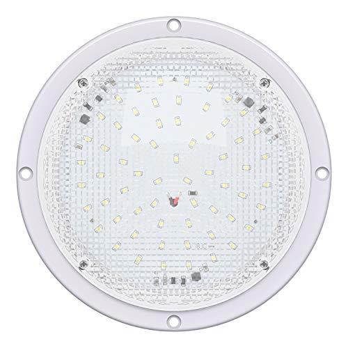 Leisure LED RV Trailer Camper 5th Wheel White 8.5" Round Scare Porch 12V LED Light 600 LM - Image 5