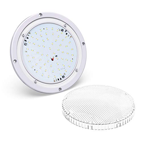 Leisure LED RV Trailer Camper 5th Wheel White 8.5" Round Scare Porch 12V LED Light 600 LM - Image 3