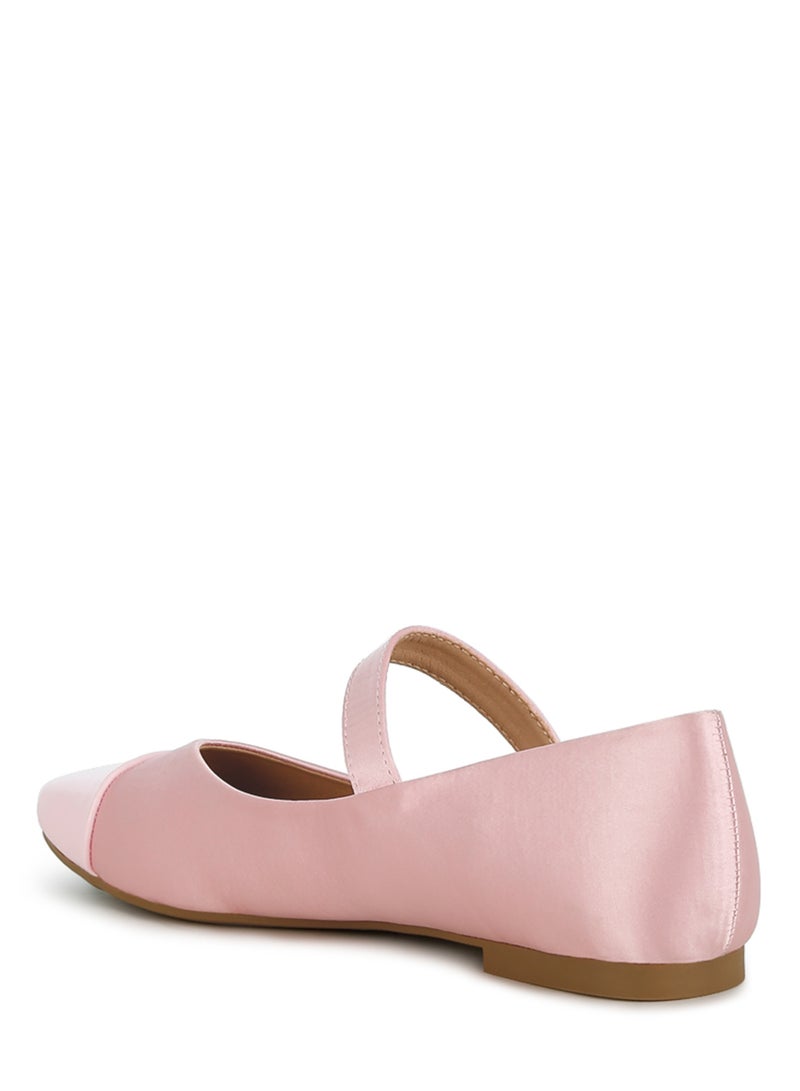 London Rag Pink Patent Toe Cap Satin Mary Jane - Image 3