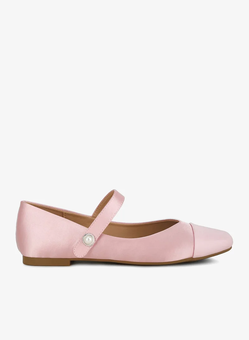 Pink Patent Toe Cap Satin Mary Jane