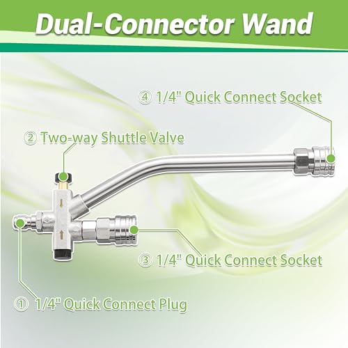 M MINGLE Dual Lance Pressure Washer Wand for Foam Cannon, Dual-Connector Power Washer Wand with 5 Pressure Washer Nozzle Tips, 5000 PSI - Image 5