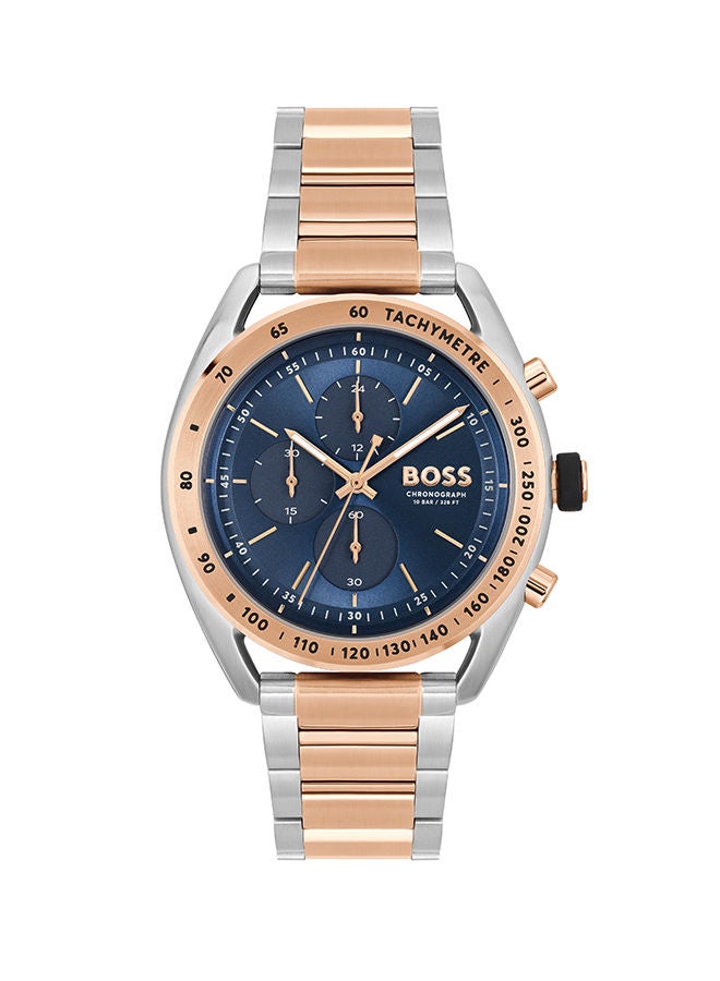 HUGO BOSS Men Chronograph Round Shape Stainless Steel Wrist Watch 44 mm - Image 1