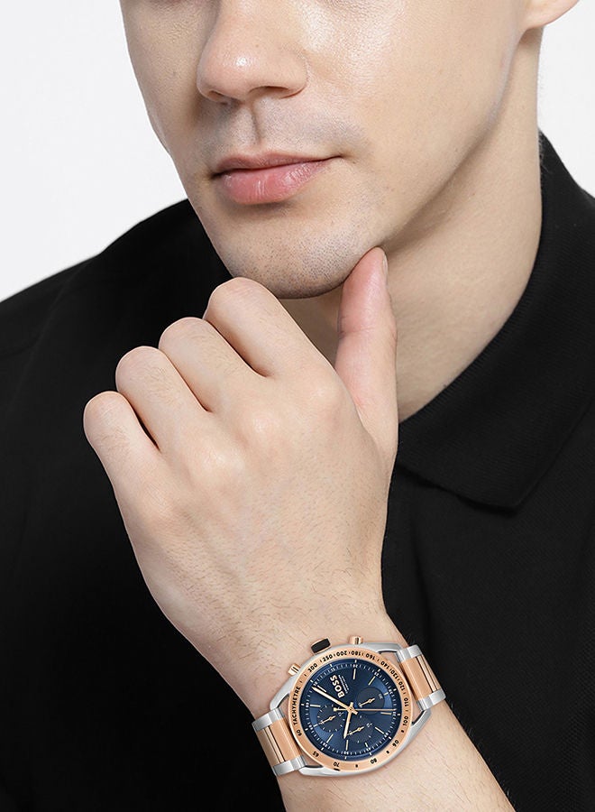 HUGO BOSS Men Chronograph Round Shape Stainless Steel Wrist Watch 44 mm - Image 4