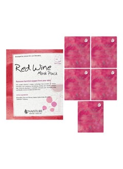Naisture Naisture Premium Facial Mask - Red Wine 5 Pack, Korean Face Mask for Smooth, Moisturizing Skin Care, All Skin Types, Home Spa Self Care Gift Masks for Women & Men  - Image 1