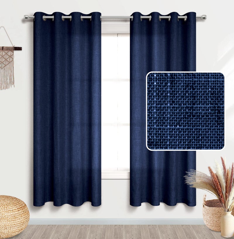 Pitalk Dark Blue Boy Bedroom Curtains 72 Inch Length Grommet Privavy Masculine Coastal Beach Nautical Decor Semi Sheer Light Filtering Sheer Window Drapes for Living Room Navy Blue - Image 5