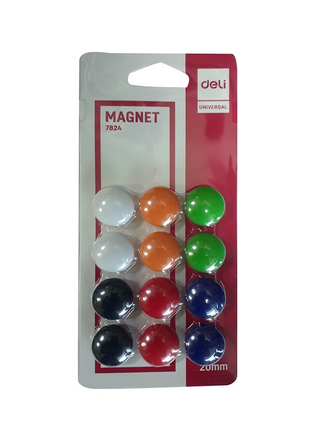 Deli Office Round Fridge Whiteboard Magnets Magnetic Button Pack Of 12 - Image 1