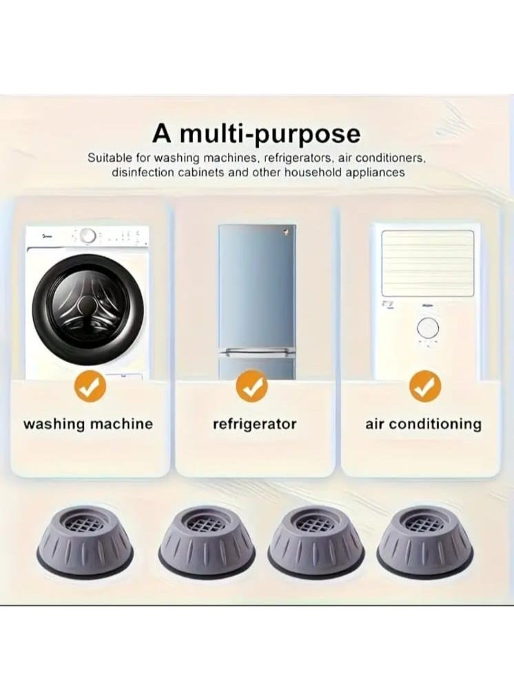 LDQ Set of 4 Washing Machine Base Mats – Shock-Absorbing, Moisture-Resistant Feet Support with Raised Plastic Frame for Stable Appliance Placement - Image 2