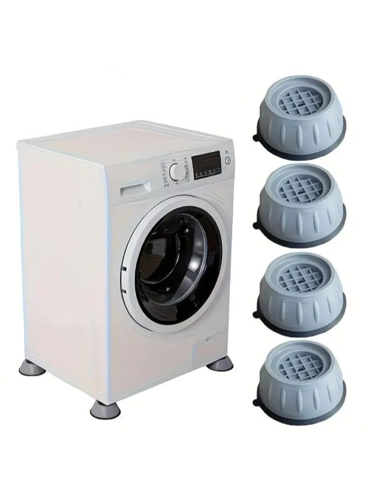 LDQ Set of 4 Washing Machine Base Mats – Shock-Absorbing, Moisture-Resistant Feet Support with Raised Plastic Frame for Stable Appliance Placement - Image 1