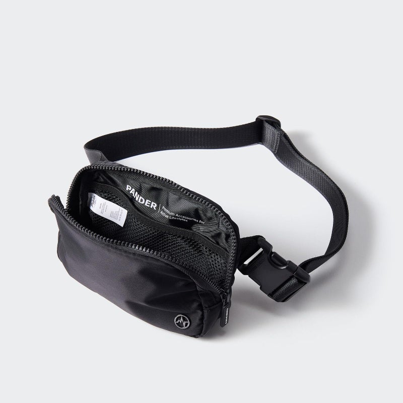 Pander Two Way Zipper Fanny Pack Nylon Everywhere Belt Bag for Women, Water Repellent Waist Packs, Crossbody Bags with Adjustable Strap (Black). - Image 4
