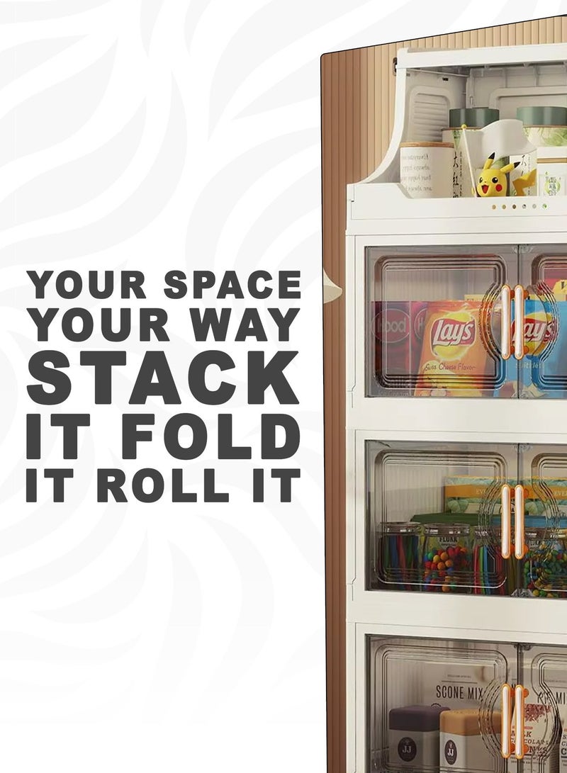 توشونكس خزانة تخزين مطبخ بلاستيكية 7 طبقات بعجلات – مساحة تخزين كبيرة - Image 2